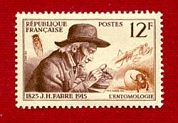 Timbre à l'effigie de Jean-Henri FABRE
