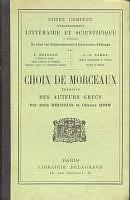 Choix de morceaux traduits des auteurs grecs